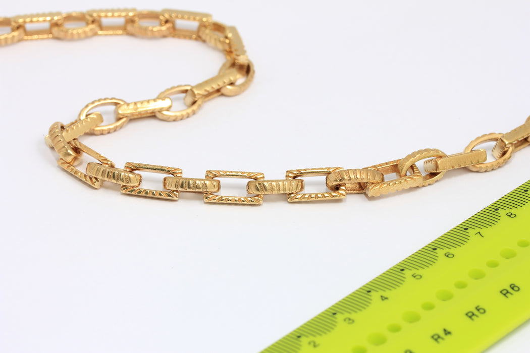 8x14mm Raw Brass Link Chain, Paperclip Link Chain, Chain Making Supplies, Adjustable Brass Chain, Handmade Chains,  BXB426-6