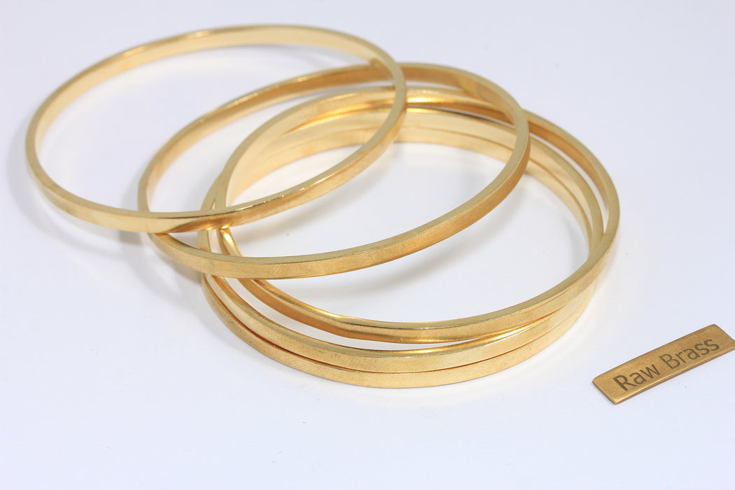 3,5mm Raw Brass Bracelet Bangle, Hammered Bracelet, Domed Bracelet, Stacking Bracelets, TVF61