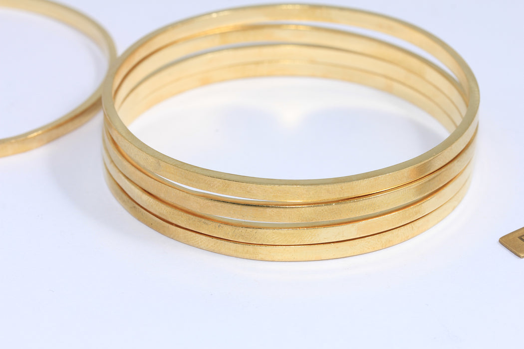 3,5mm Raw Brass Bracelet Bangle, Hammered Bracelet, Domed Bracelet, Stacking Bracelets, TVF61
