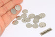 Coin Charms, Textured Round Disc