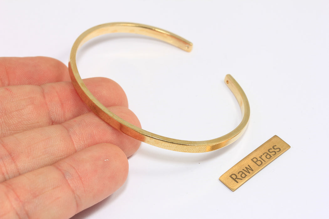 3,5mm Raw Brass Flat Bracelet Bangle, Raw Brass Stacking Cuff Bracelet, Adjustable Raw Brass Bracelet, XP88