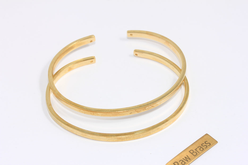 3,5mm Raw Brass Flat Bracelet Bangle, Raw Brass Stacking Cuff Bracelet, Adjustable Raw Brass Bracelet, XP88
