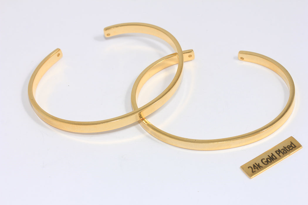 4,6mm 24k Shiny Gold Cuff Bracelet, Flat Open Cuff Bangle, Stacking Bracelet Bangle, Minimalist Bracelet, XP62
