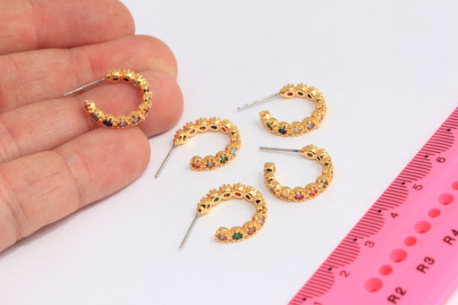 CZ Huggie Hoop Earrings