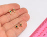 Cross Earrings, CZ Green Stone Cross Studs