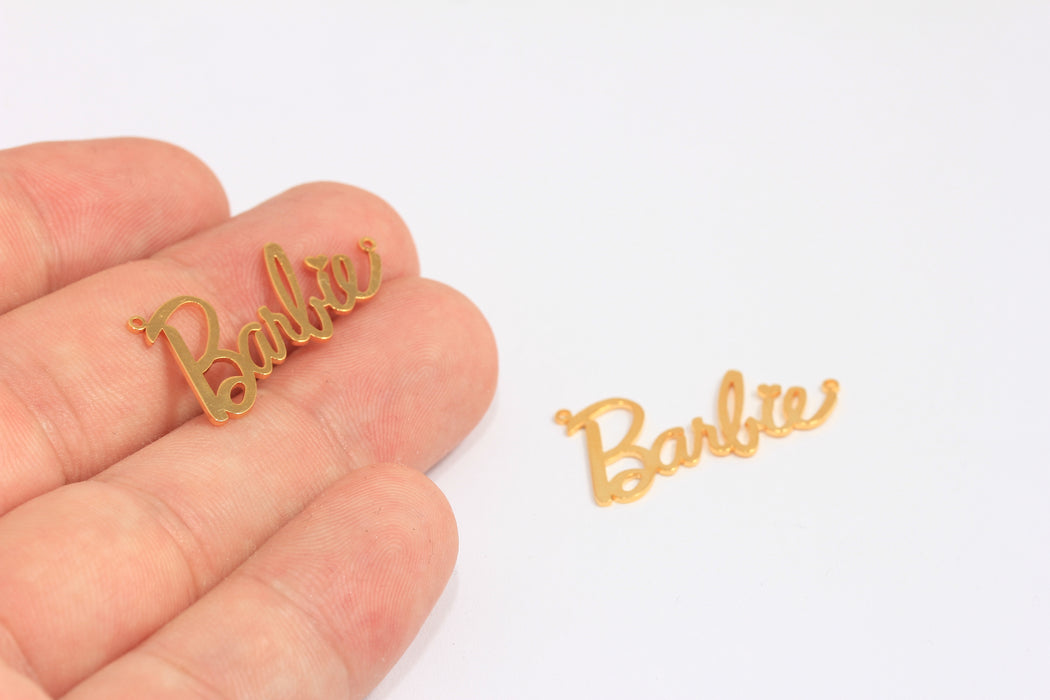 15x30 mm 24 Ayar Parlak Altın Barbie Kolye, Altın Barbie Kolye, Kadına Hediye, Barbie İsim Kolyesi, Zarif Kolye, Altın Kaplama Bulgular, CHK368-4