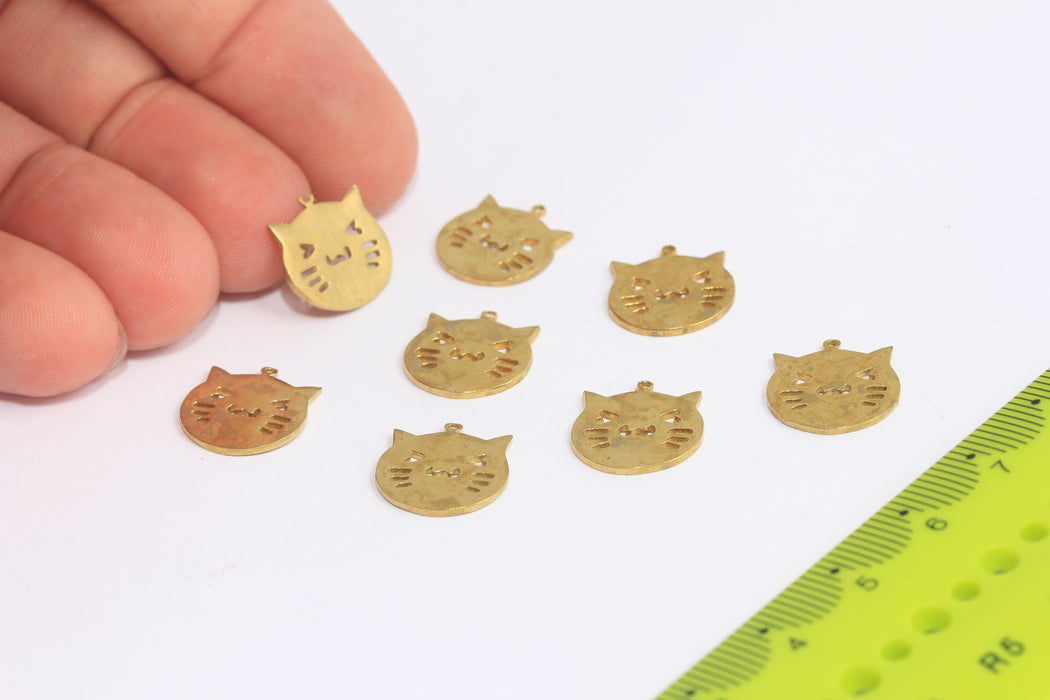 Brass Cat Head Beads