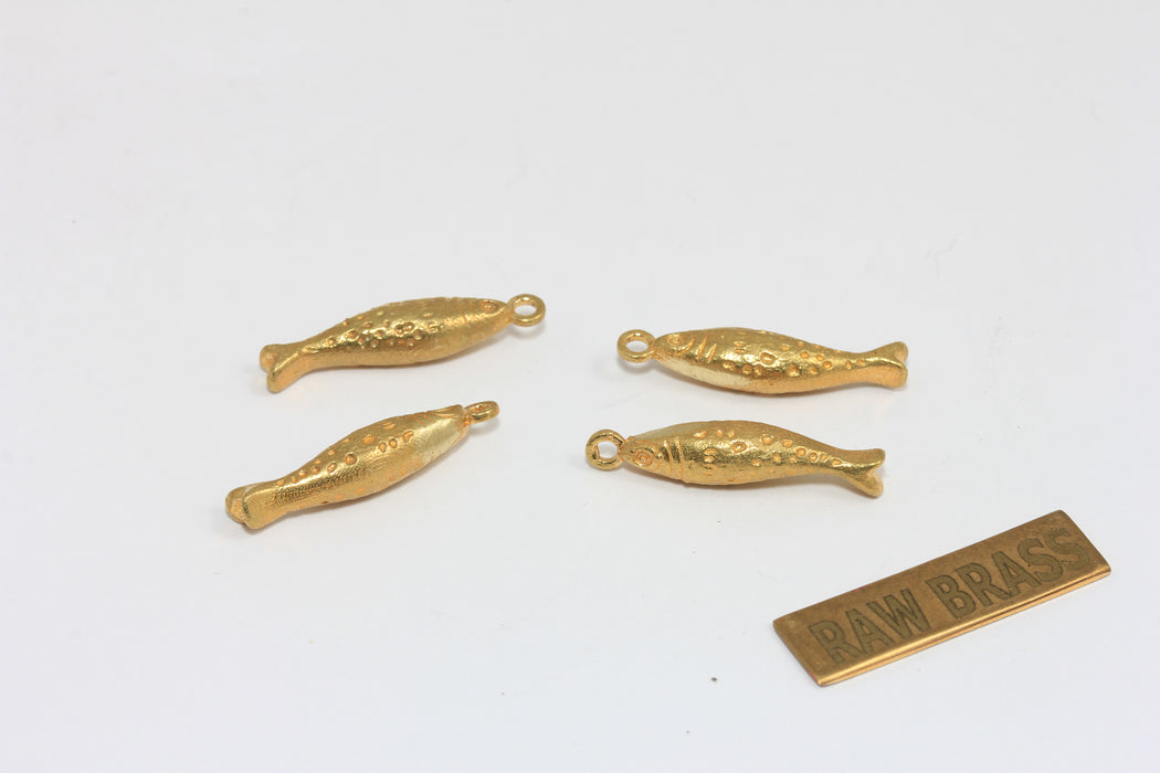 12x14 mm Ham Pirinç Balık, Balık Burcu Tılsımı, Balık Burcu Kolyesi, SOM144