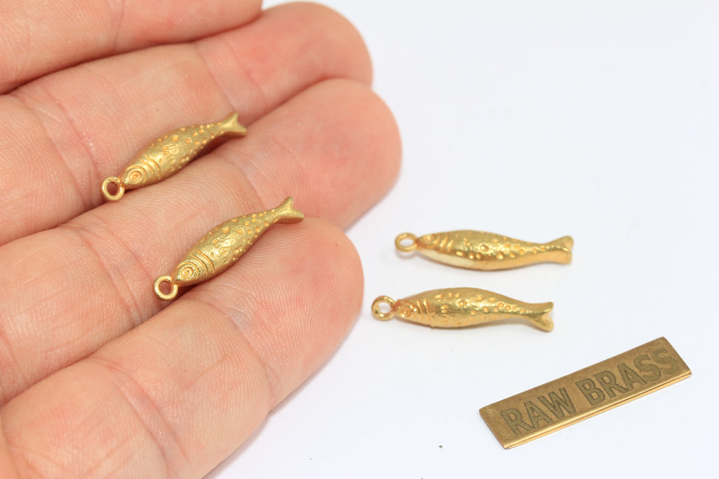 12x14 mm Ham Pirinç Balık, Balık Burcu Tılsımı, Balık Burcu Kolyesi, SOM144