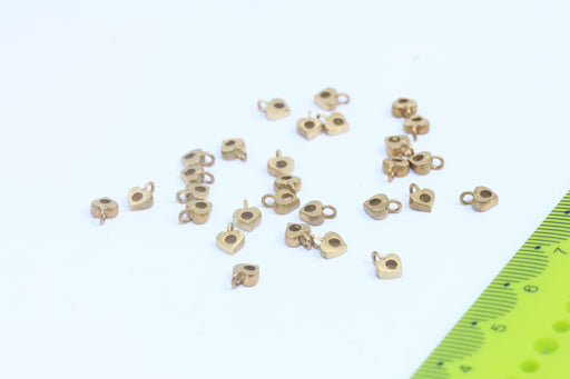 Brass Heart Charms