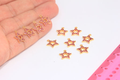 Shiny Gold Star Charms