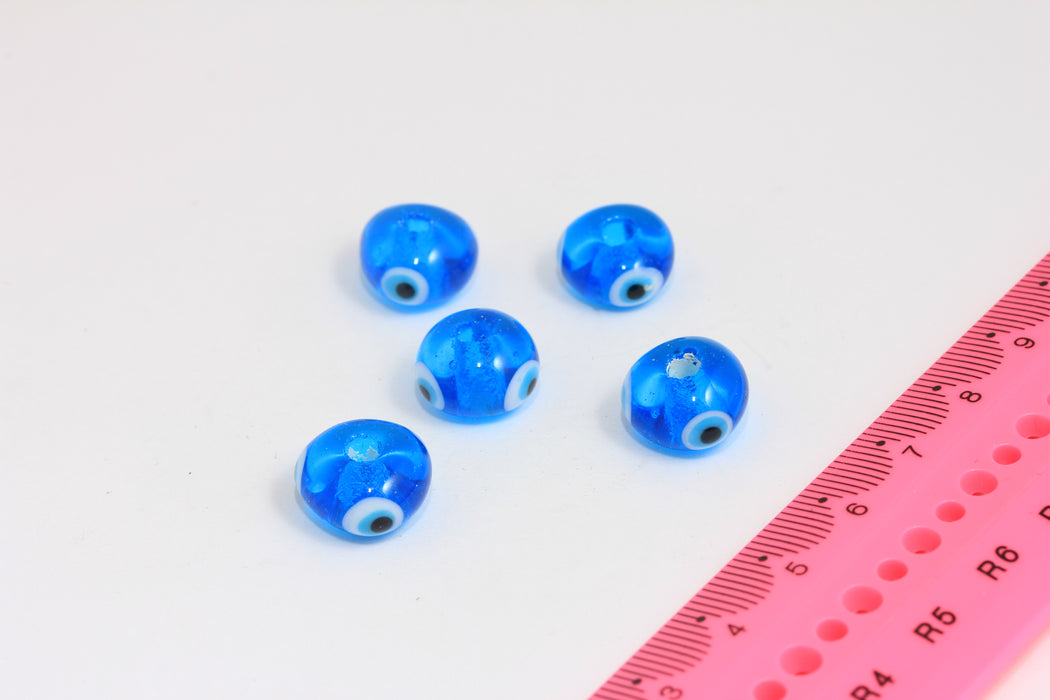 8x13mm Blue Resin Evil Eye Beads, Turquoise Evil Eye Bracelet Charms, SLM952