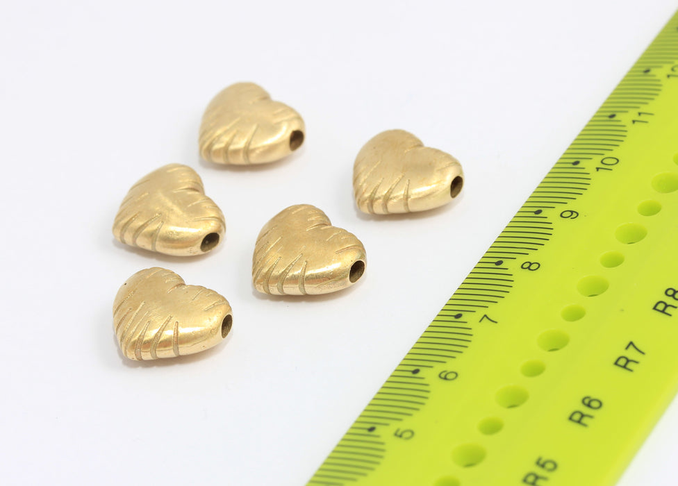 Brass Heart Charms