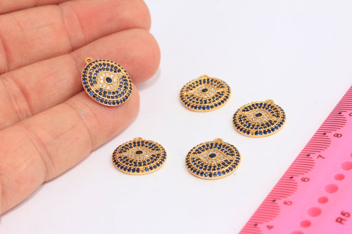 Shiny Gold Evil Eye Medallion