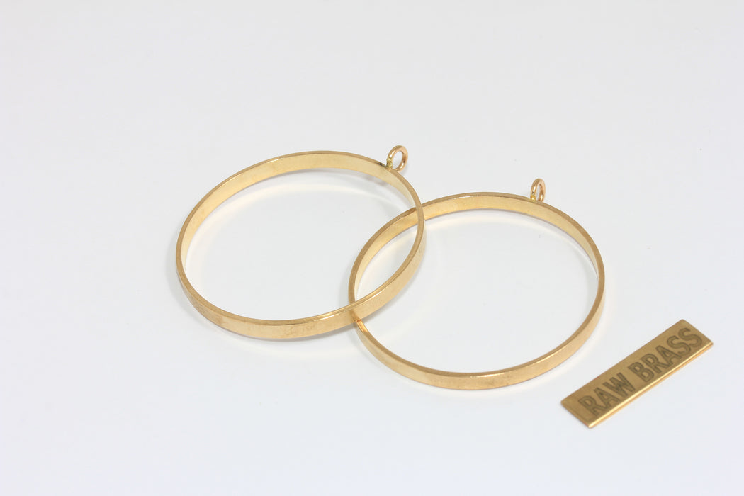 Inner 38mm Raw Brass Bezel Pendant Frame Settings, Outline Charms, ZPR420