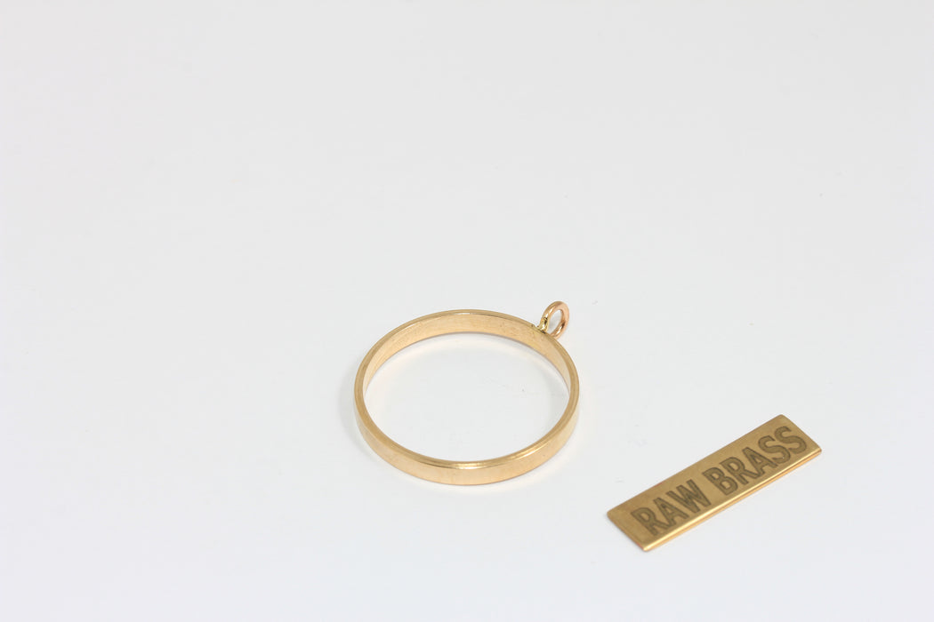 Inner 23mm Raw Brass Bezel Pendant Frame Settings, Outline Charms, ZPR418