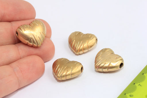 Brass Heart Charms
