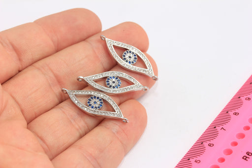Rhodium Plated Evil Eye Charm