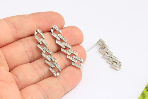 Micro Pave Chain Style Earrings