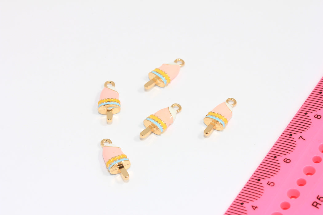 8x15mm 24 ayar Parlak Altın Çilek Charms, Çilek MLS90