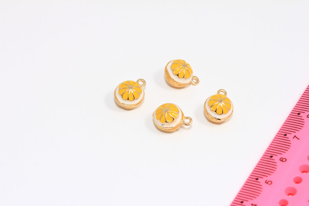 Ciondoli a forma di fragola in oro lucido 24k, 8x15 mm, fragola MLS90