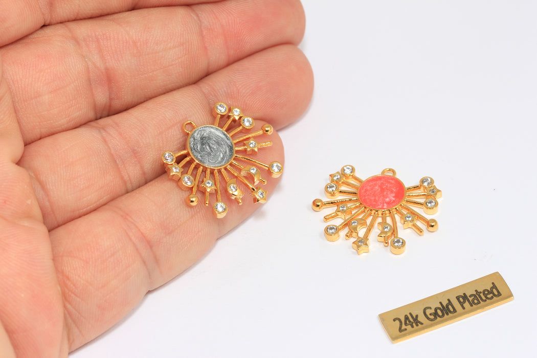 Shiny Gold CZ Galaxy Medallion