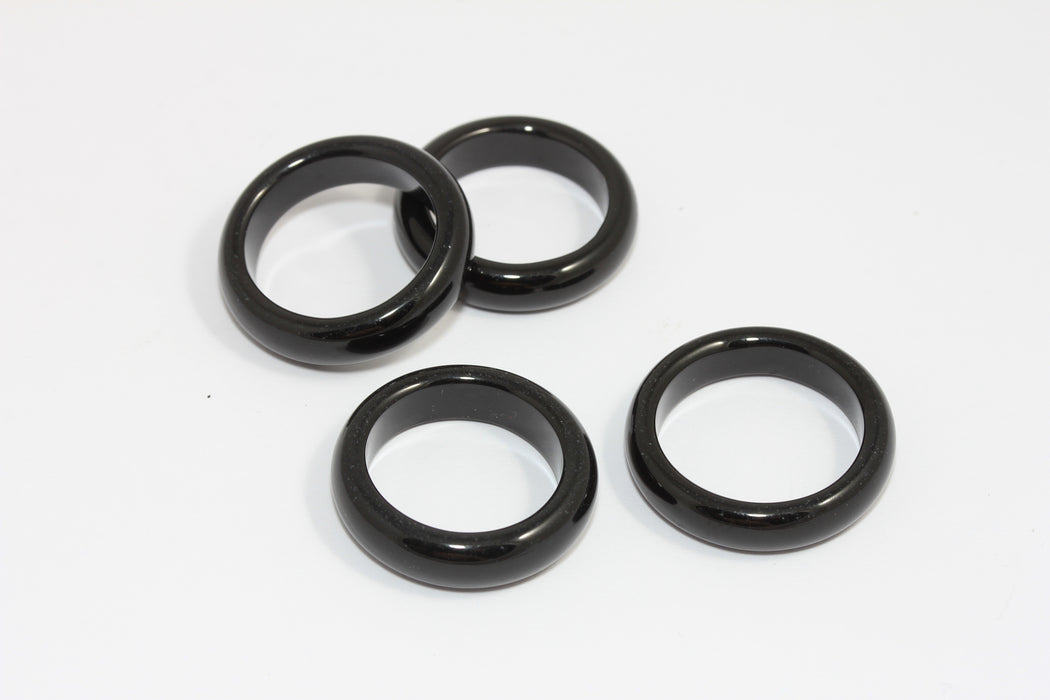 Anello chiuso nero opaco 16x3 mm, tubi in ottone massiccio, rotondi, MTE469