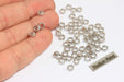  Leather Cord Bracelet Charms, Braided Spacer Beads
