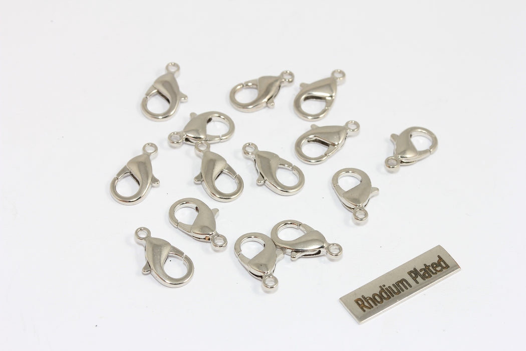 Rhodium Plated Lobster Clasp