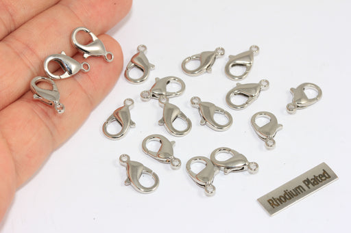 Rhodium Plated Lobster Clasp