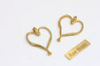 Brass Heart Charms