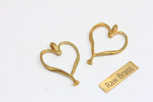 Brass Heart Charms