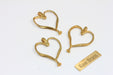 Brass Heart Charms