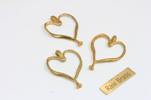 Brass Heart Charms