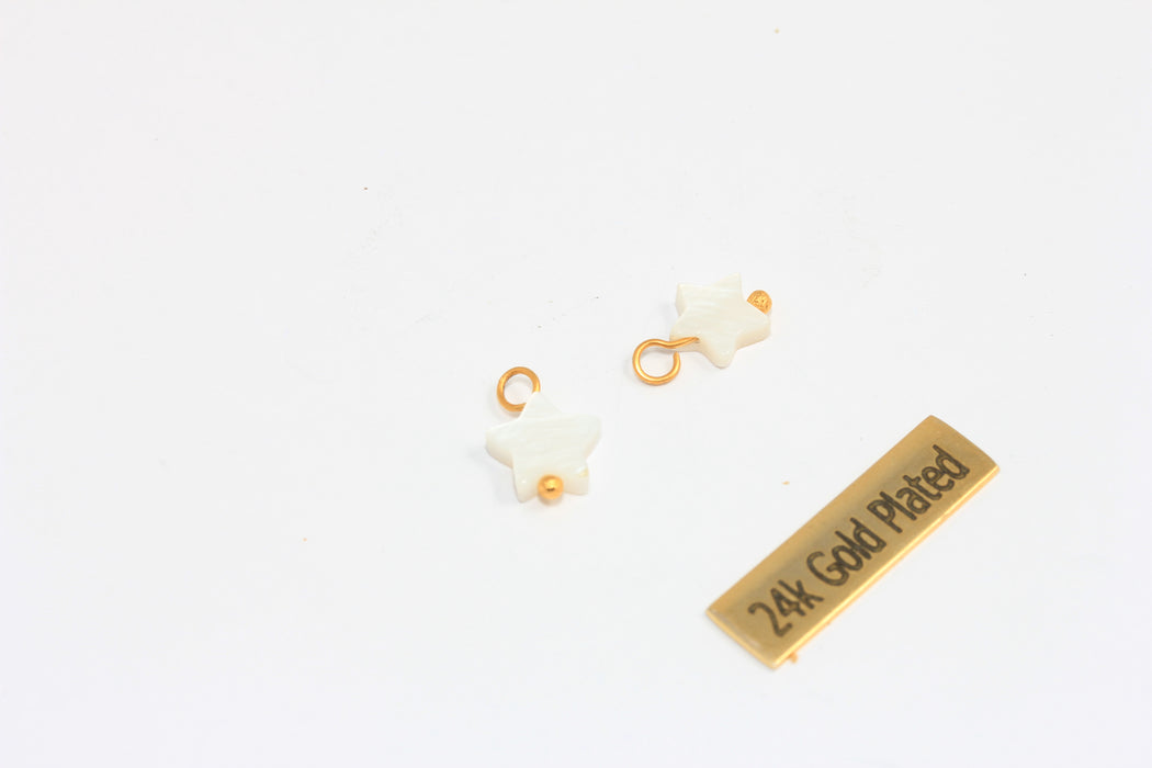 8mm Pearl White Star Charms, White Plastic Star Charm, Dainty Star Drop Charms, Mini Star Charms, CMR70