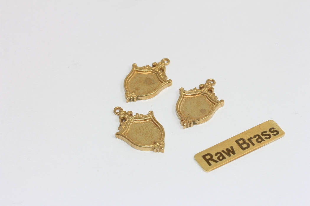 Raw Brass Bezel Frame Pendant, Inner 10x12mm , Brass Pendant Setting, Oval Blank Bezel for Jewelry Making, DIY Jewelry Supply , Zrcn973