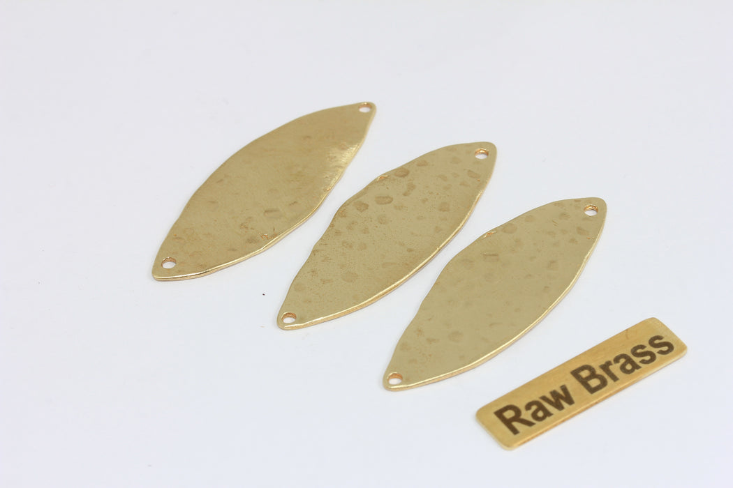 Raw Brass 2 Hole Connector, Oval Brass Pendant Blank, Two Hole Jewelry Link, DIY Jewelry Making Supply , Zrcn974