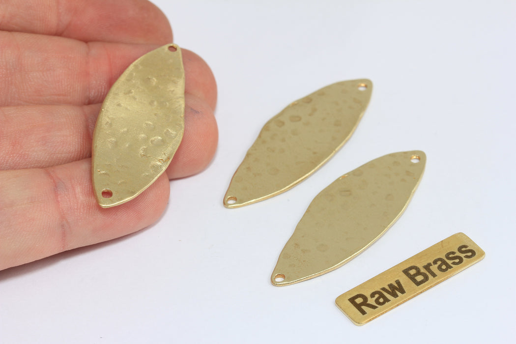 Raw Brass 2 Hole Connector, Oval Brass Pendant Blank, Two Hole Jewelry Link, DIY Jewelry Making Supply , Zrcn974