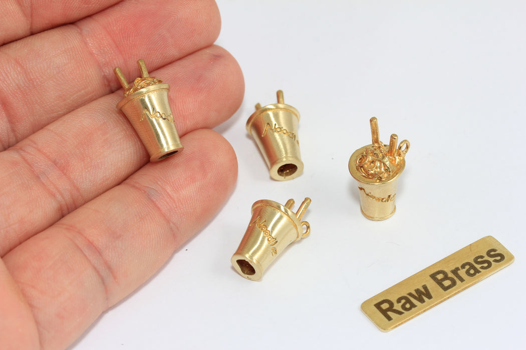 Raw Brass Noodle Charm, Pasta Pendant for Jewelry Making, Mini Food Charm, Brass DIY Jewelry Supply , Zrcn967
