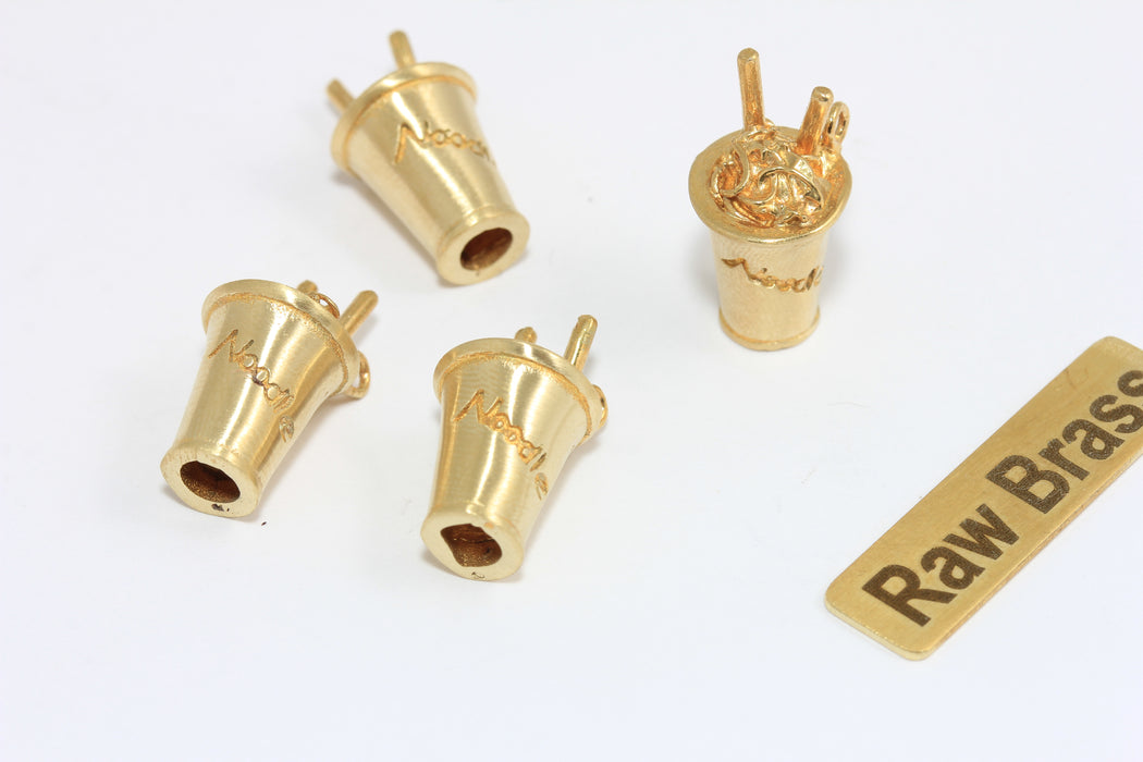 Raw Brass Noodle Charm, Pasta Pendant for Jewelry Making, Mini Food Charm, Brass DIY Jewelry Supply , Zrcn967