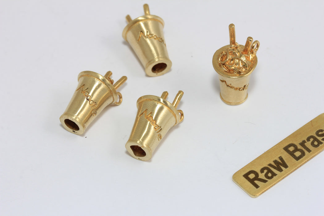 Raw Brass Noodle Charm, Pasta Pendant for Jewelry Making, Mini Food Charm, Brass DIY Jewelry Supply , Zrcn967