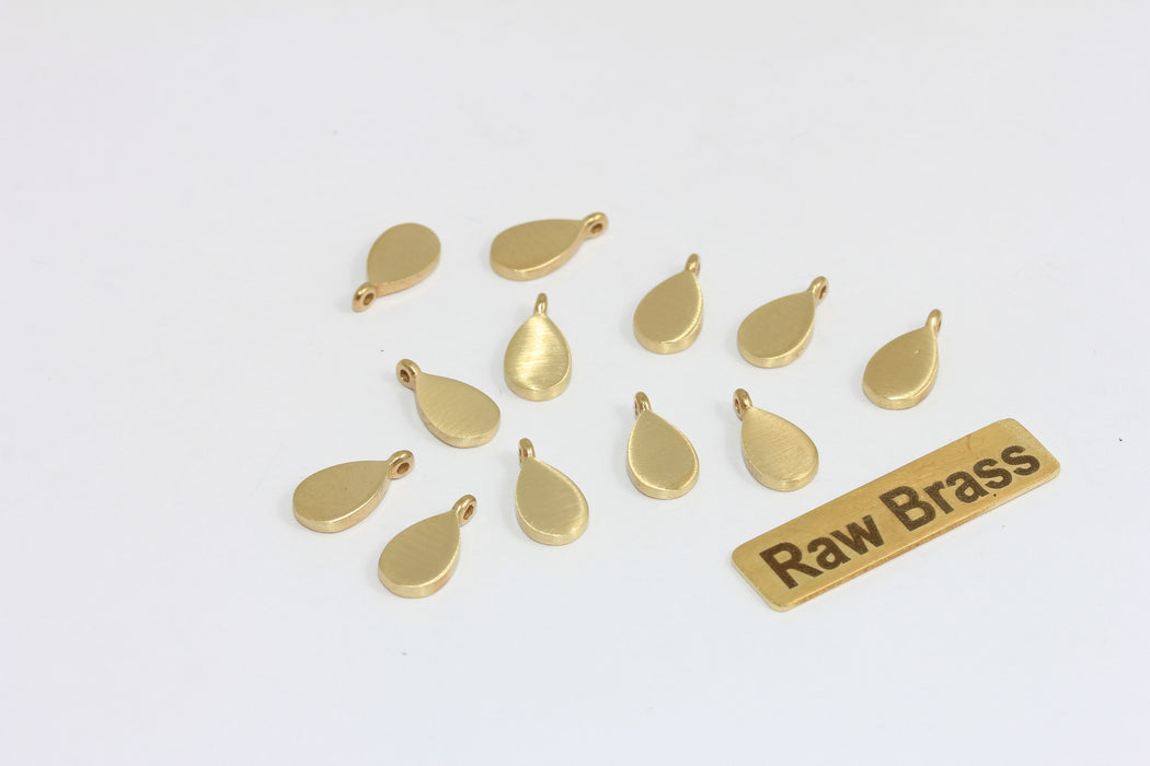 Raw Brass Drop Pendant, Teardrop Charm Blank, Brass Drop Charm for Jewelry Making, DIY Jewelry Supply , Zrcn990