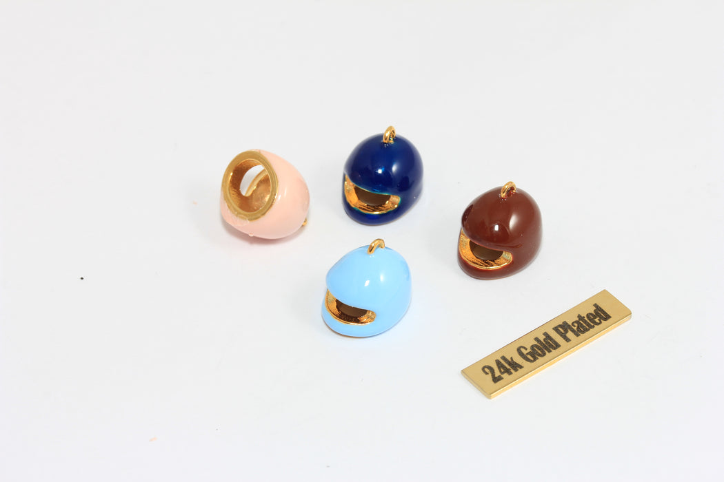 24K Gold Plated Baseball Cap Charm, Enamel Hat Pendant, Colorful Hat Charm for Jewelry Making, Zrcn997