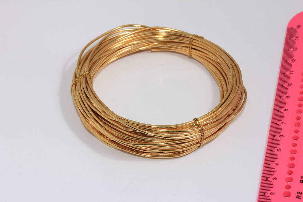 15 Gauge 24k Shiny Gold Plated Thick Strong Wire, Dead Soft Wire, Wrapping Jewelry Wire, WR12