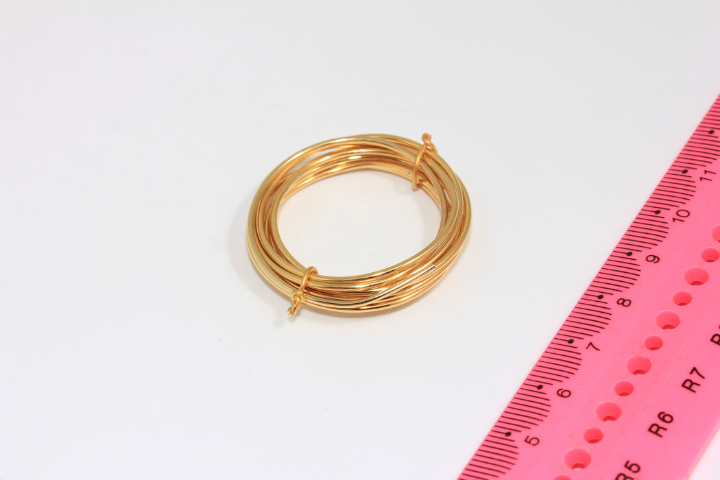 16 Gauge 24k Shiny Gold Plated Thick Strong Wire, Dead Soft Wire, Wrapping Jewelry Wire, WR11