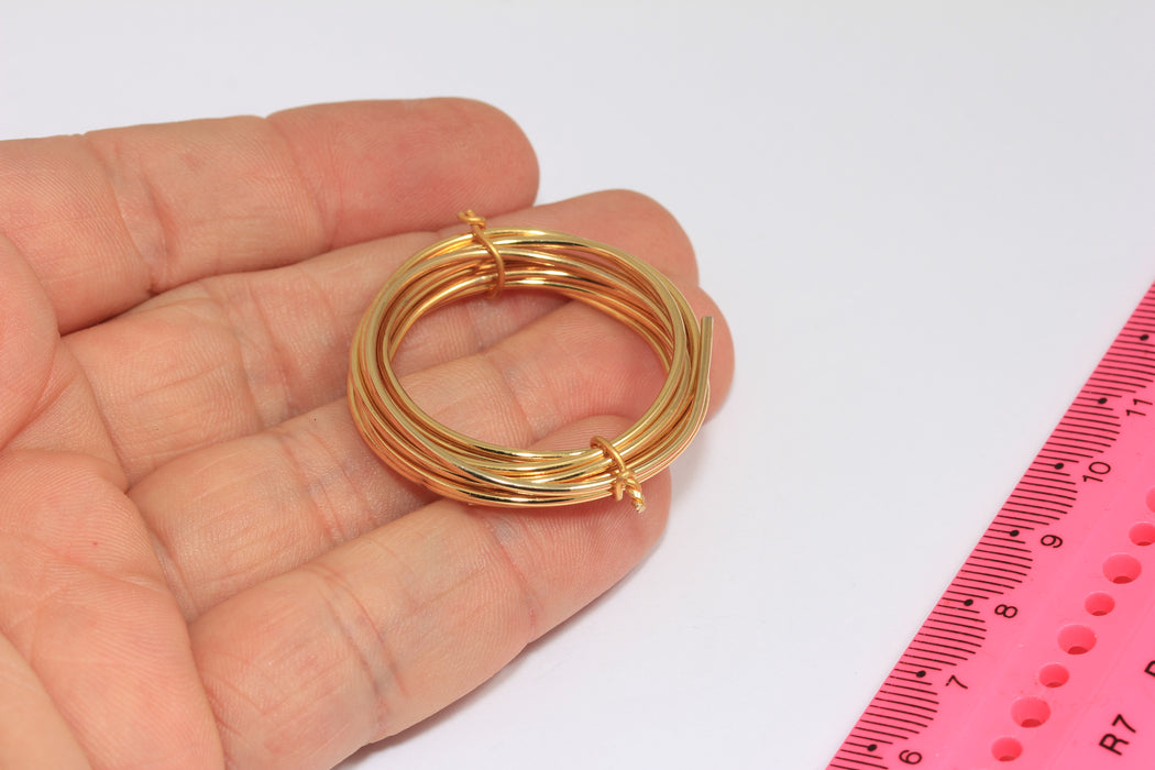 16 Gauge 24k Shiny Gold Plated Thick Strong Wire, Dead Soft Wire, Wrapping Jewelry Wire, WR11