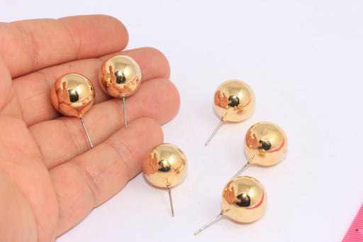 Gold Ball Stud Earrings