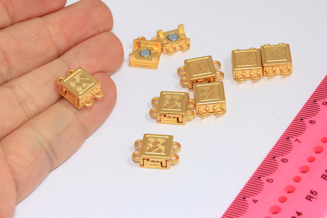 11x17mm Two Loop Magnet Connector, Multi Strand Button Clasps, MGN27