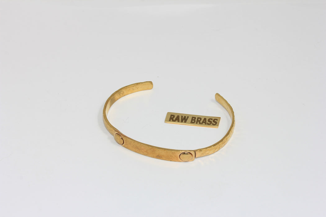 4,5mm Raw Brass Flat Bracelet Bangle, Open Hammered Cuff Bracelet, TVF33