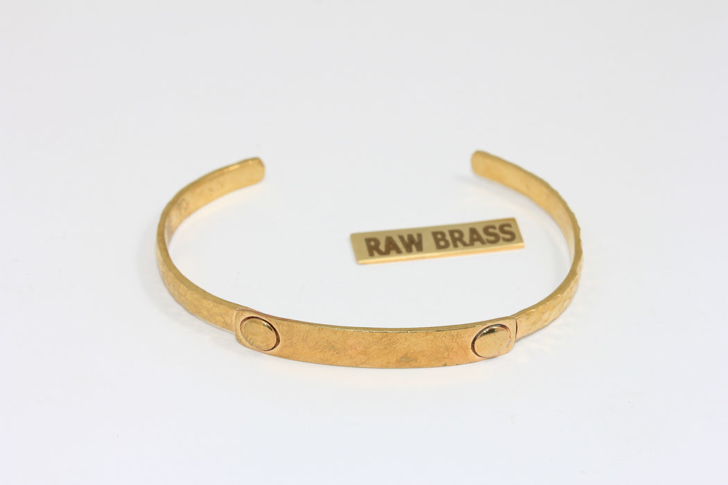 4,5mm Raw Brass Flat Bracelet Bangle, Open Hammered Cuff Bracelet, TVF33
